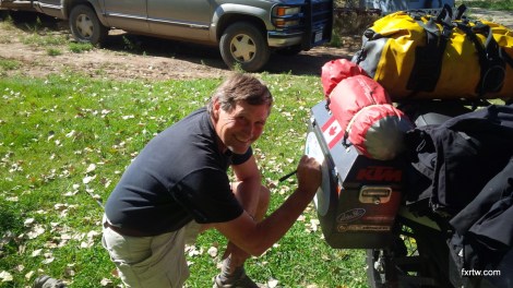 Brann signing the map