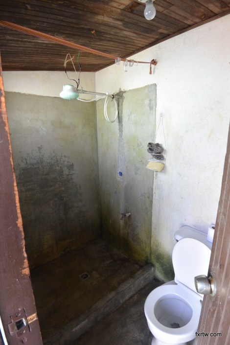 Notice the heating element for the shower